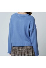 Blu pepper Raw Edge Exposed Seam Cardigan