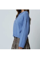 Blu pepper Raw Edge Exposed Seam Cardigan