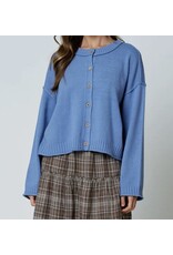 Blu pepper Raw Edge Exposed Seam Cardigan