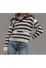 Blu pepper Stripe Sailor Collar Sweater