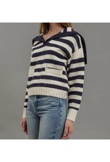 Blu pepper Stripe Sailor Collar Sweater