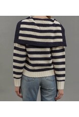 Blu pepper Stripe Sailor Collar Sweater
