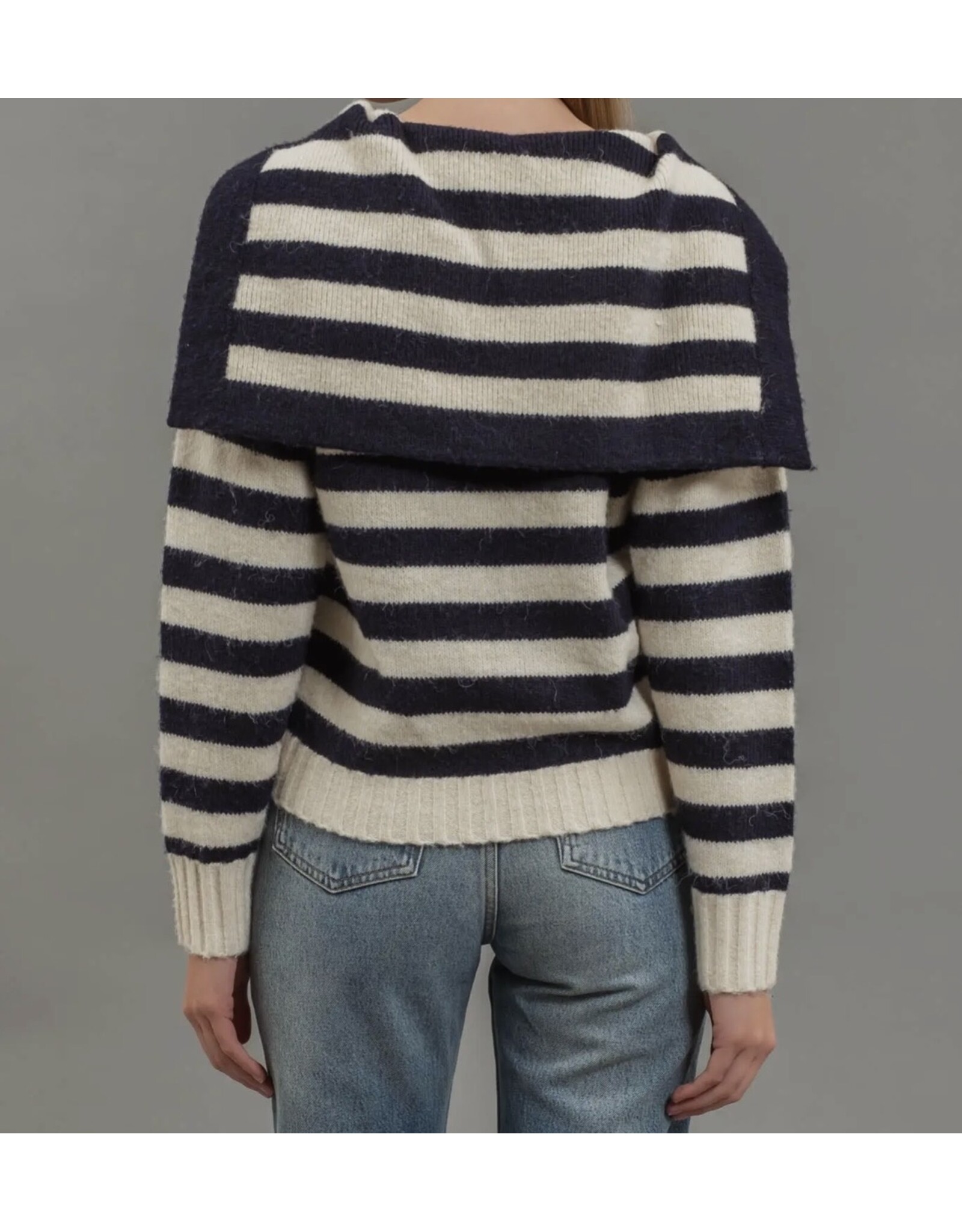 Blu pepper Stripe Sailor Collar Sweater