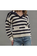 Blu pepper Stripe Sailor Collar Sweater