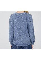 Blu pepper Washed Inverted Seam L/S knit top