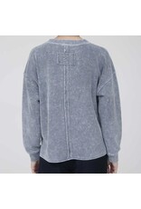 Blu pepper Washed Pocket L/S Rib Knit Top