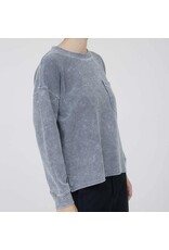 Blu pepper Washed Pocket L/S Rib Knit Top