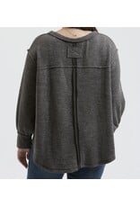 Blu pepper V Neck Asymmetrical Hem L/S Top