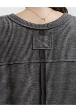 Blu pepper V Neck Asymmetrical Hem L/S Top