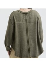 Blu pepper V Neck Asymmetrical Hem L/S Top