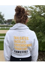 Tailgates, Tackles Hawkeye crop zip sweatshirt