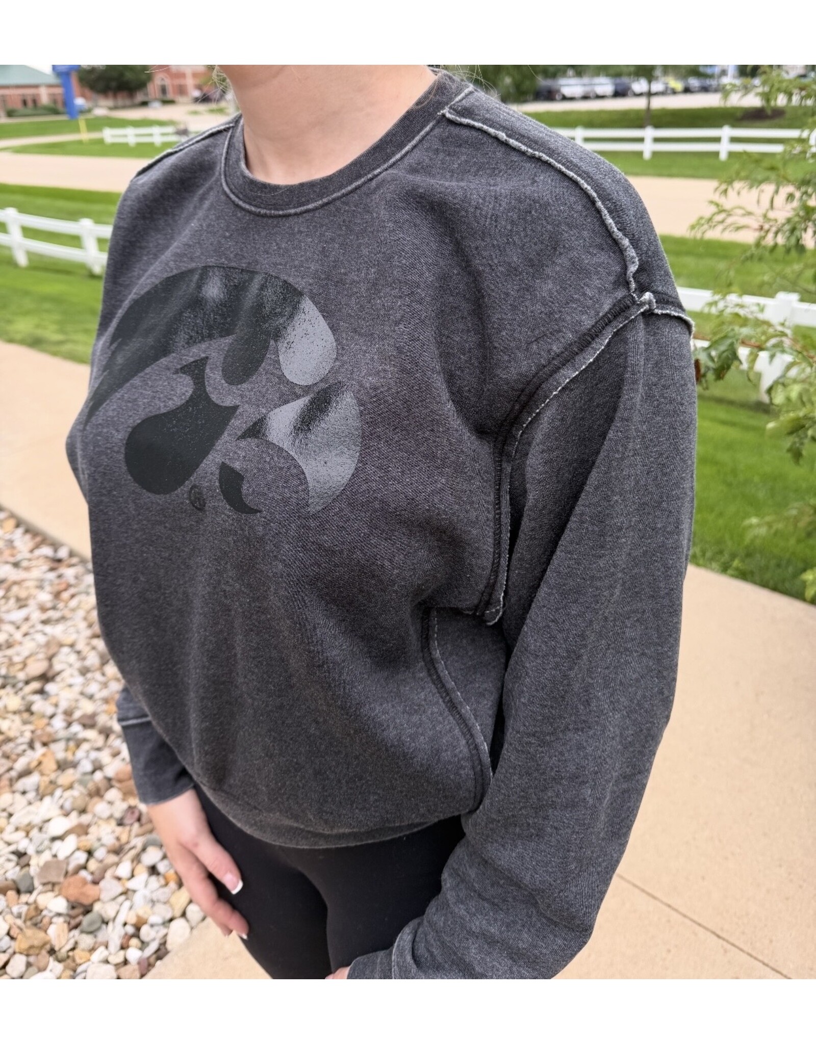 Black on black Hawkeye sweatshirt