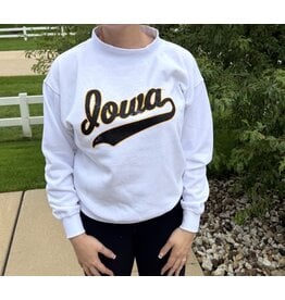 Mock neck cursive IOWA sweatshirt