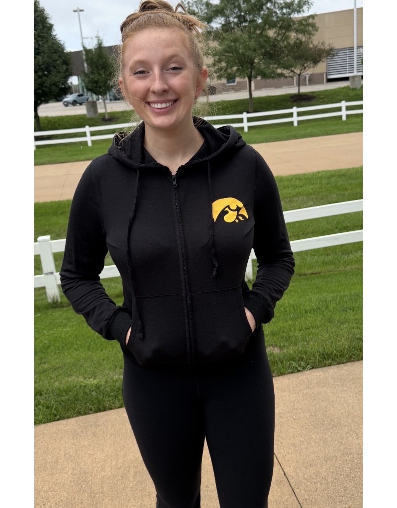 Hawkeye black lightweight full zip hoody