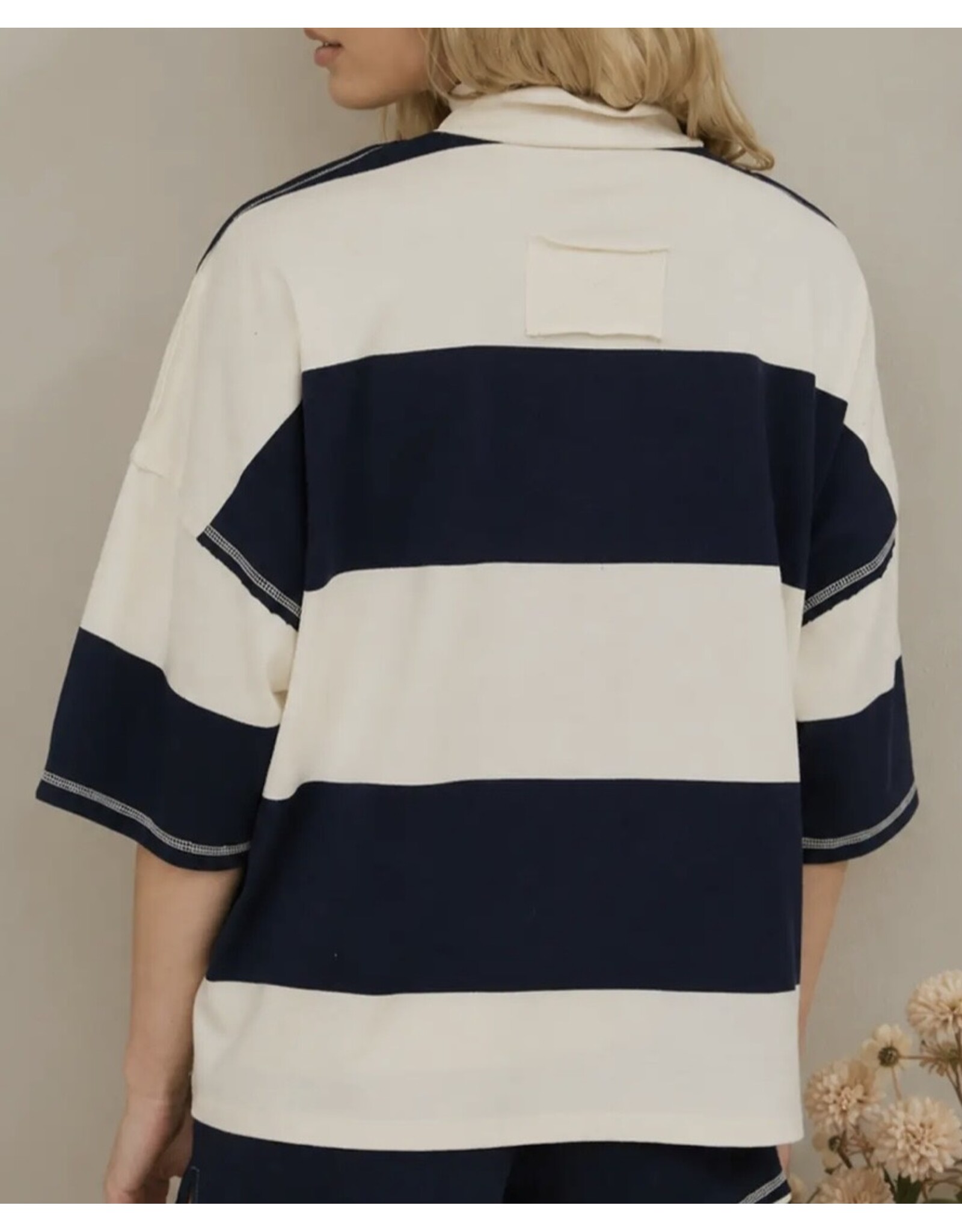 Blu pepper TRENDY Wide Stripe S/S Half Zip
