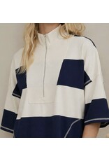 Blu pepper TRENDY Wide Stripe S/S Half Zip