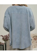 Blu pepper Boxy Textured L/S Washed Knit