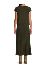 Elan Elan Olive Ribbed A-Line Dress