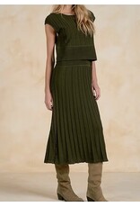Elan Elan Olive Ribbed A-Line Dress
