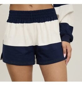 Blu pepper Wide Stripe Knit Shorts