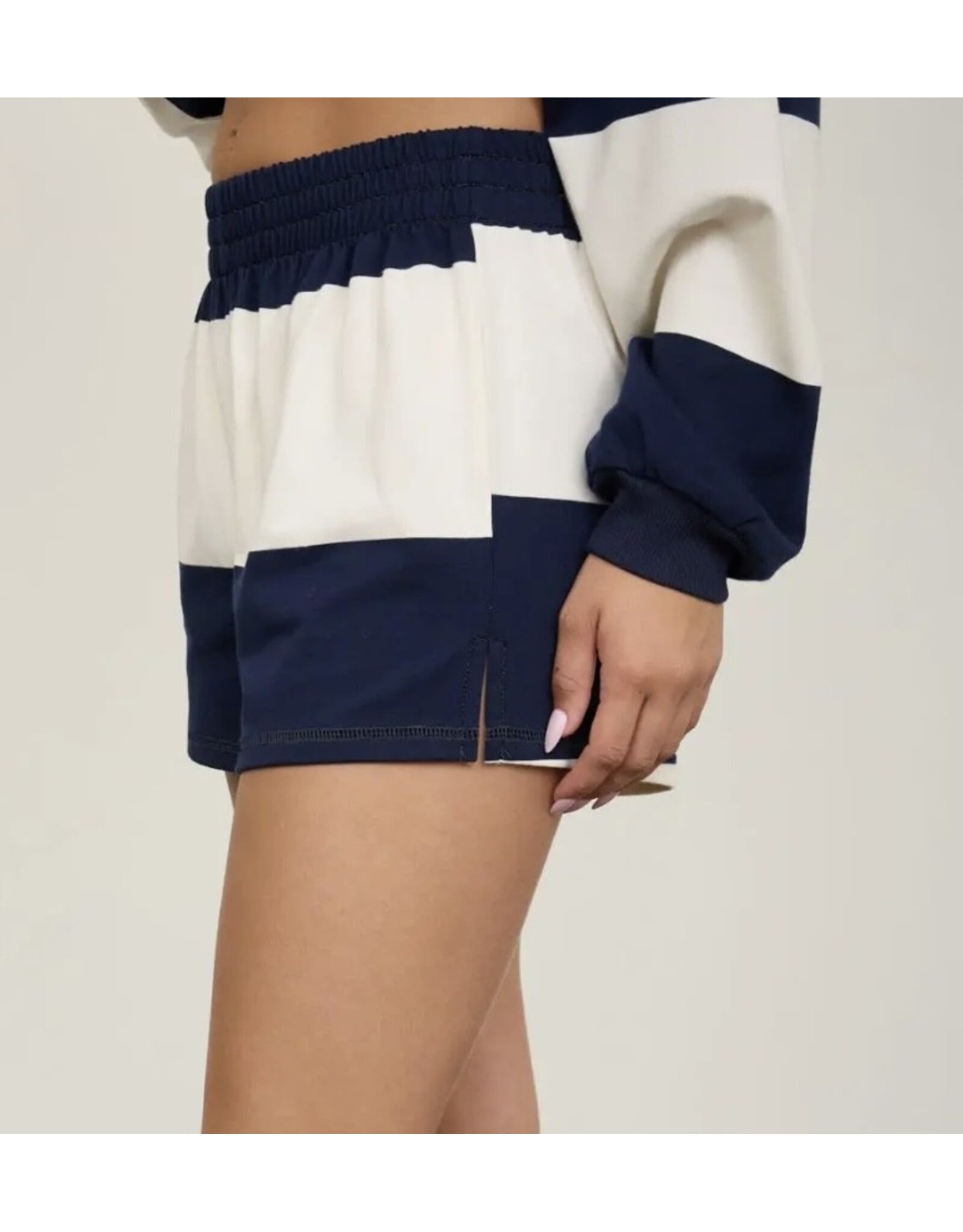 Blu pepper Wide Stripe Knit Shorts