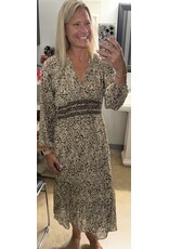 Elan elan V-Neck 3/4 Slv Midi Dress