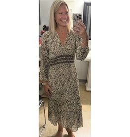 Elan elan V-Neck 3/4 Slv Midi Dress
