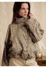 Leopard Printed Hooded Windbreaker Jacket