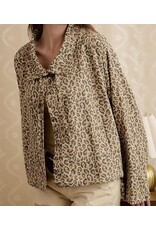 Leopard Printed Hooded Windbreaker Jacket