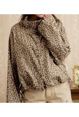 Leopard Printed Hooded Windbreaker Jacket