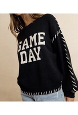 Gameday Contrast Stitch L/S Sweater