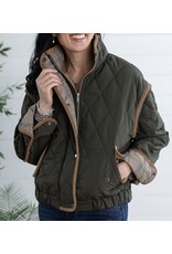 Elan Elan Puffer Jacket w/ Corduroy Trim