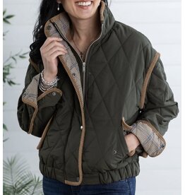 Elan Elan Puffer Jacket w/ Corduroy Trim