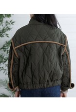 Elan Elan Puffer Jacket w/ Corduroy Trim