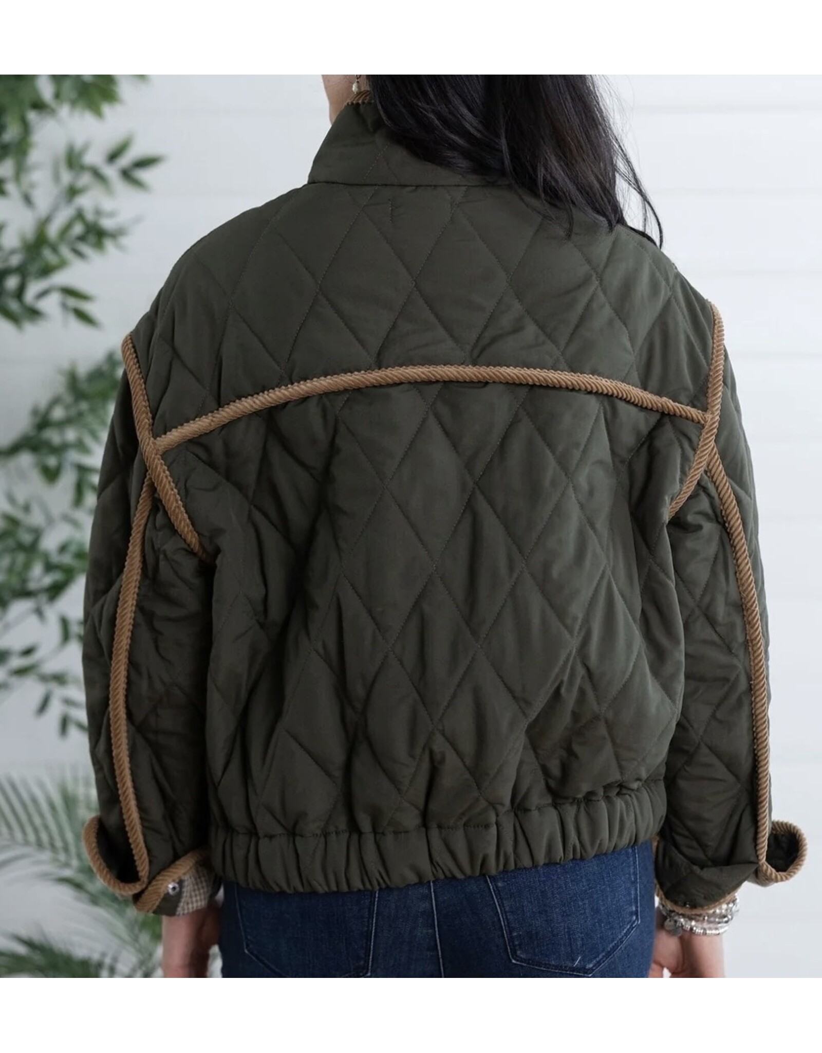 Elan Elan Puffer Jacket w/ Corduroy Trim