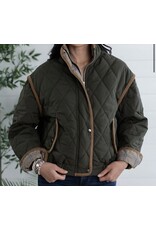 Elan Elan Puffer Jacket w/ Corduroy Trim
