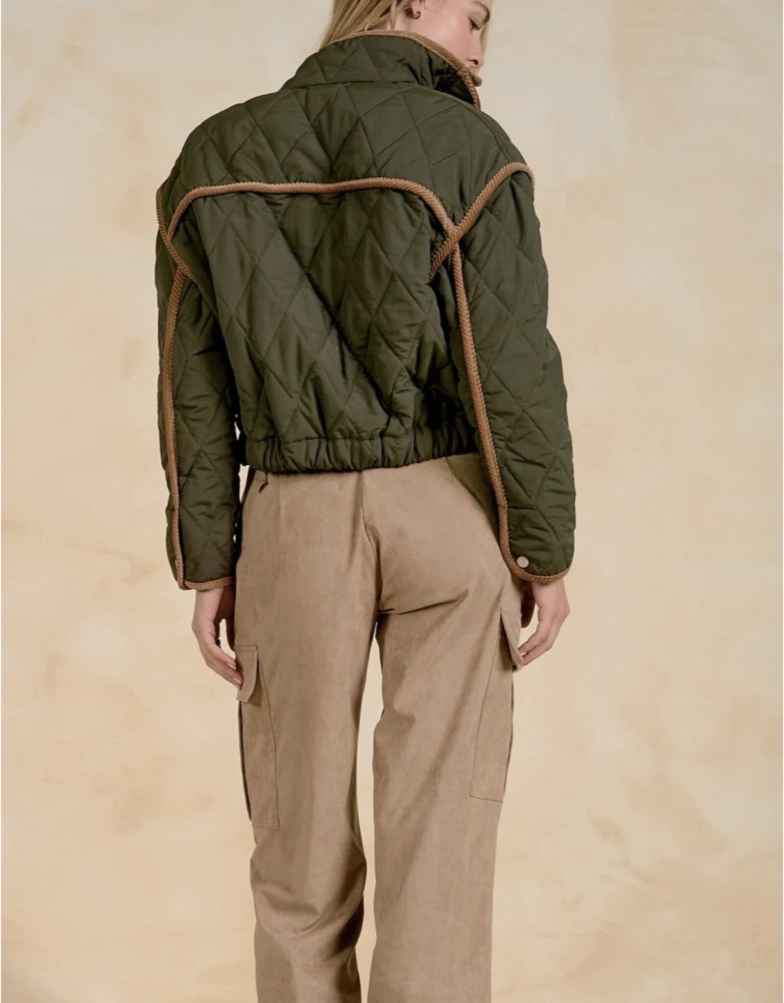 Elan Elan Puffer Jacket w/ Corduroy Trim