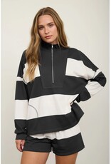 TRENDY Wide Stripe L/S Half Zip