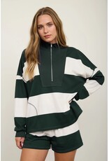 TRENDY Wide Stripe L/S Half Zip