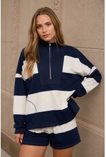TRENDY Wide Stripe L/S Half Zip