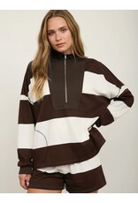 TRENDY Wide Stripe L/S Half Zip