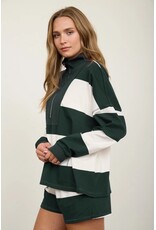 TRENDY Wide Stripe L/S Half Zip