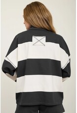 TRENDY Wide Stripe L/S Half Zip