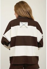 TRENDY Wide Stripe L/S Half Zip