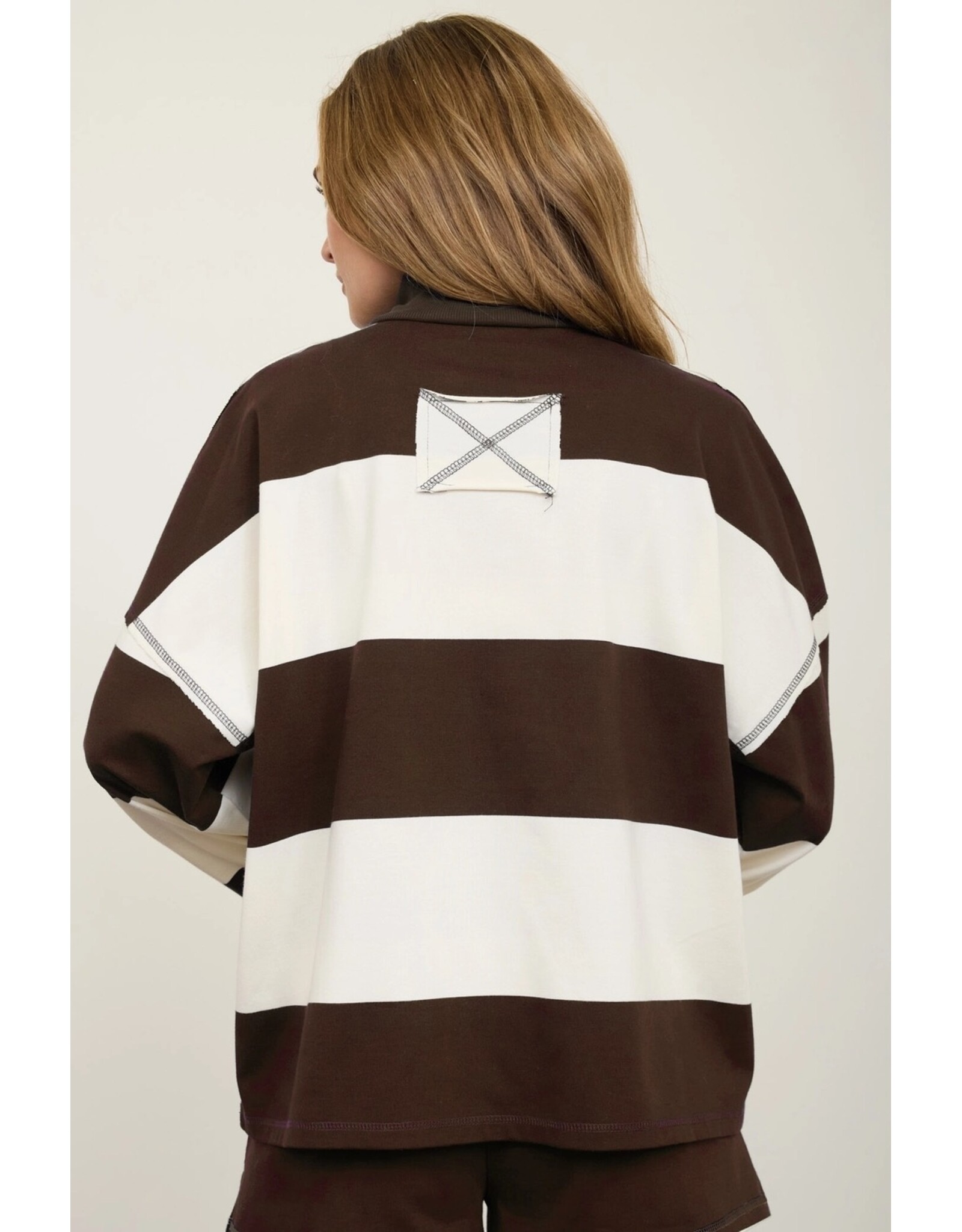 TRENDY Wide Stripe L/S Half Zip
