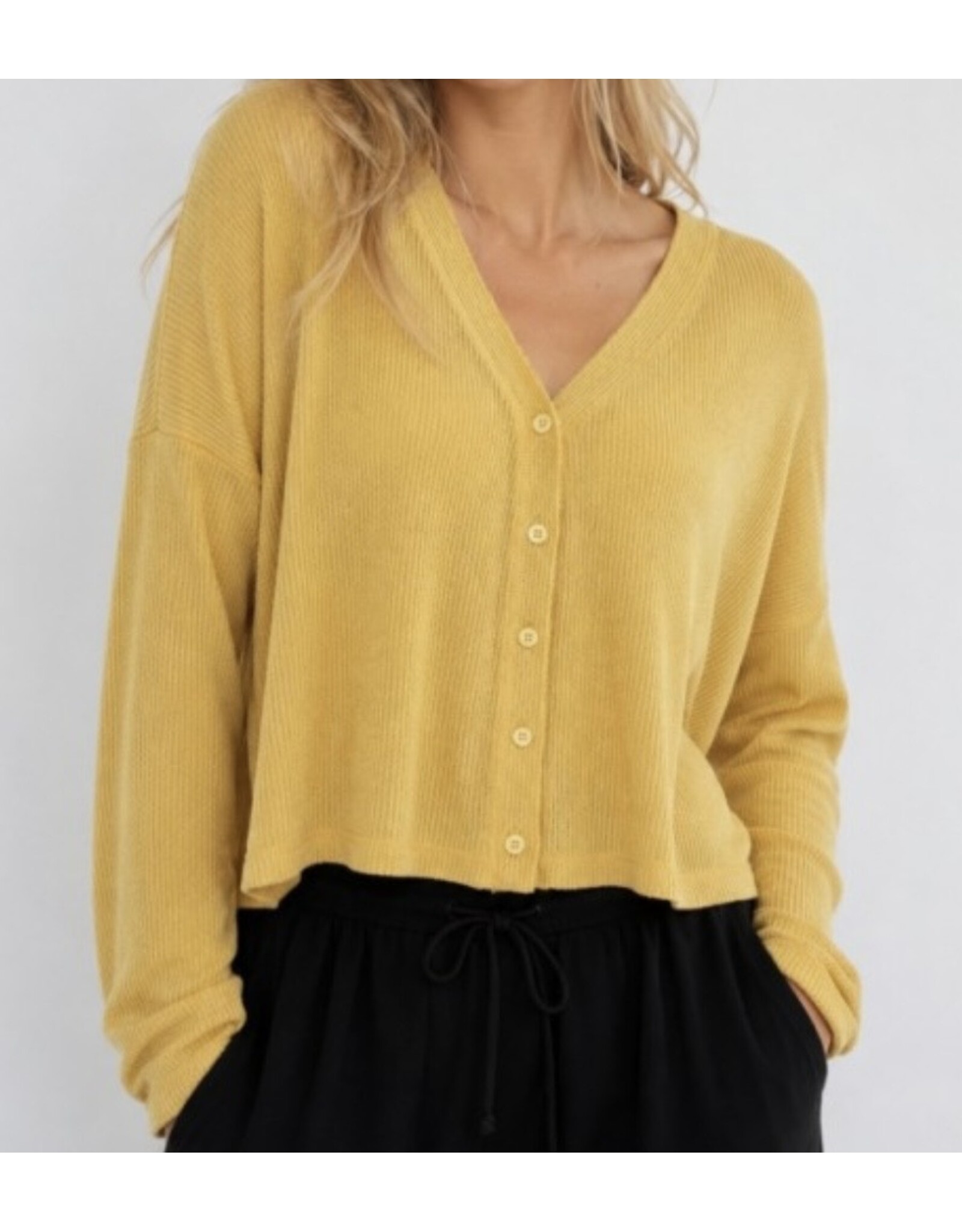 Wasabi  Waffle Cardigan