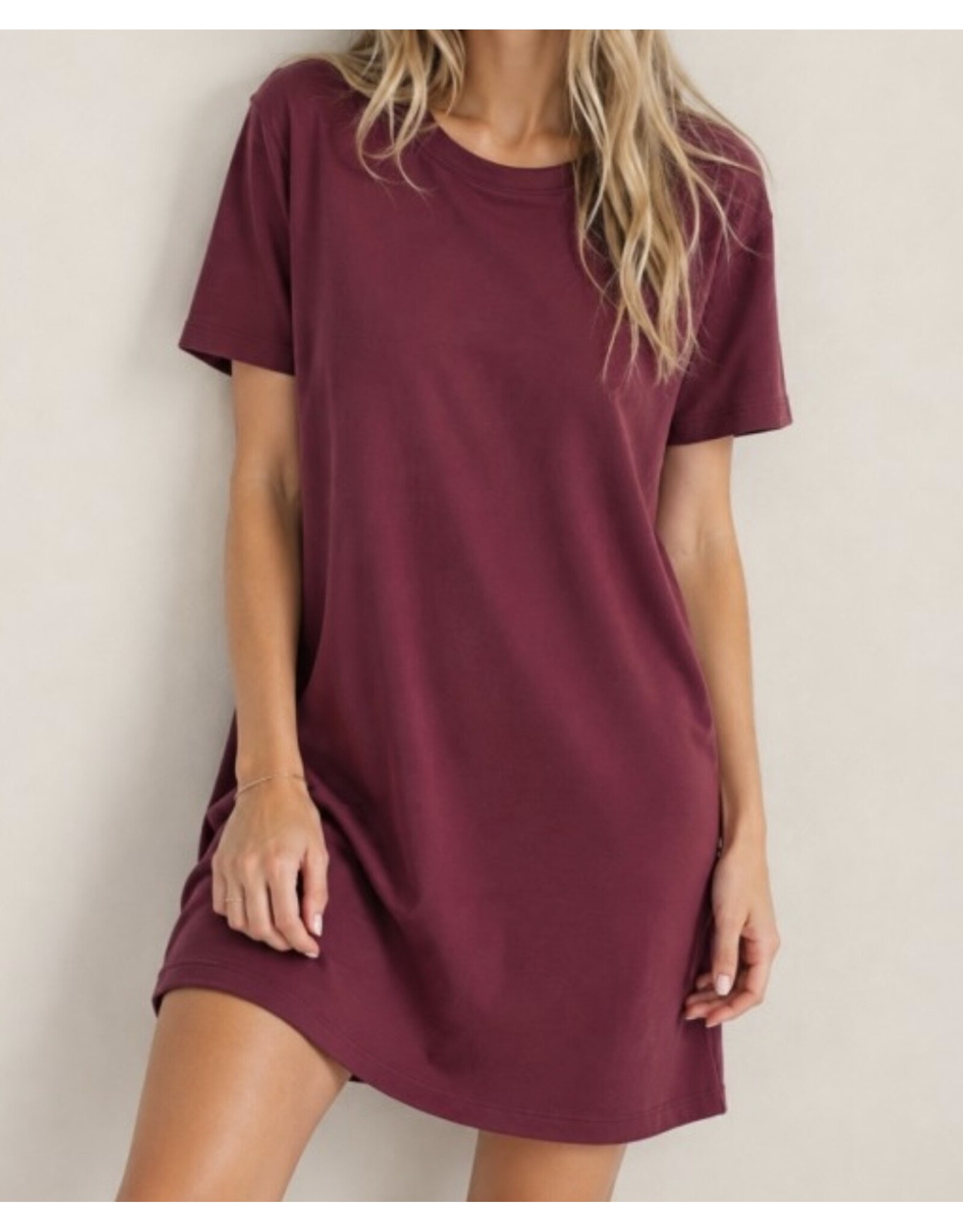 Wasabi Dress in techno cupro Burgundy