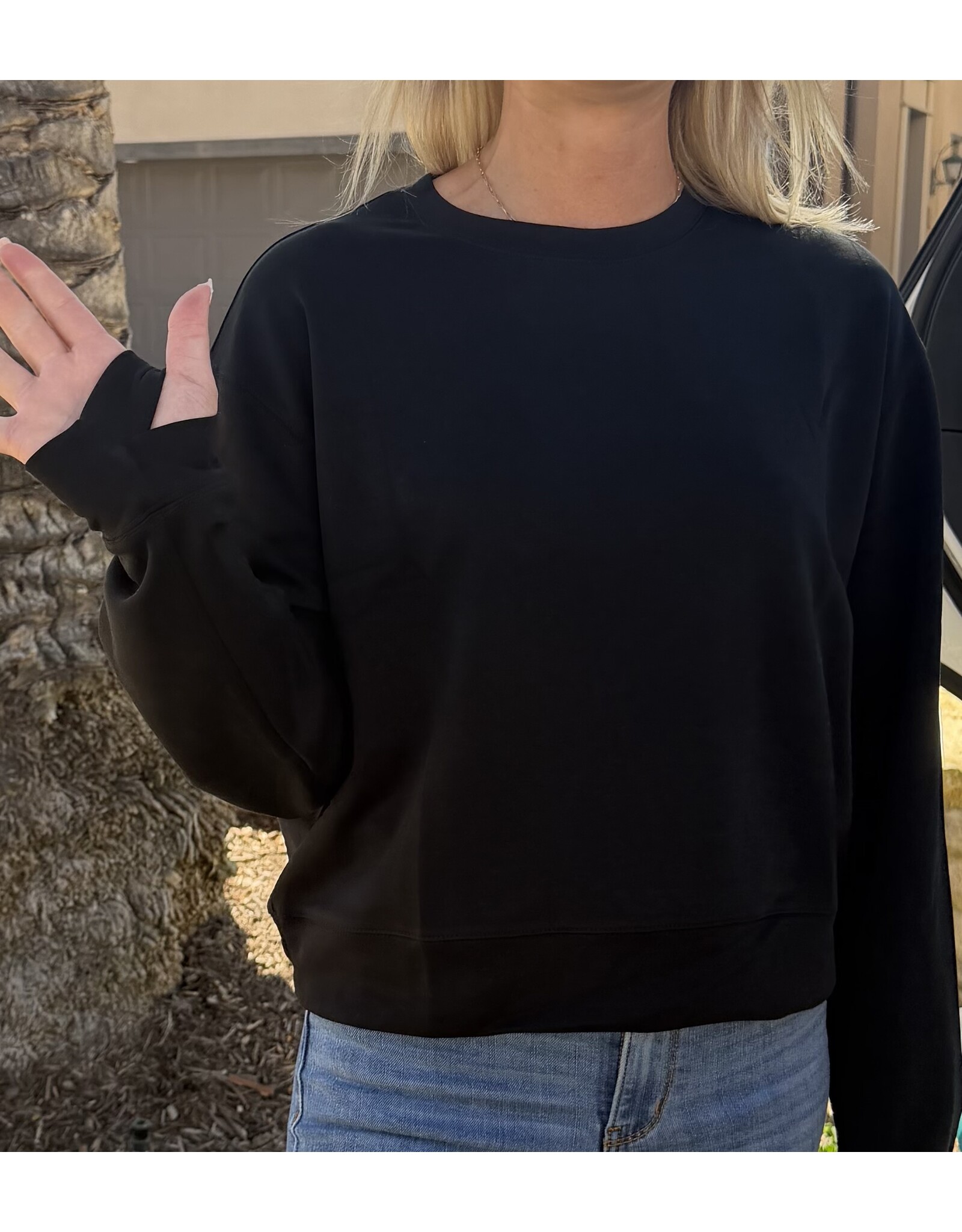 Wasabi techno cupro l/s thumbhole top Black