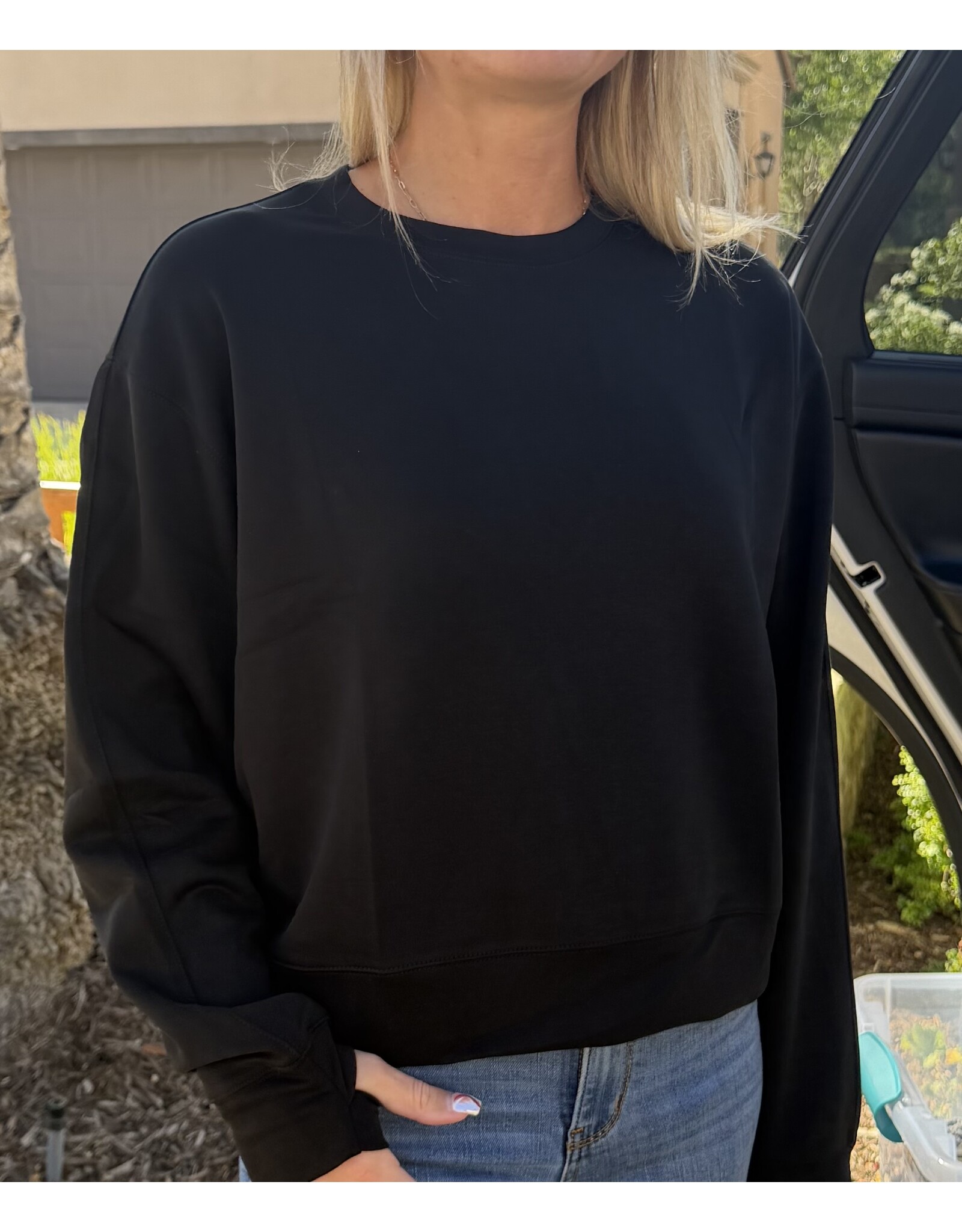 Wasabi techno cupro l/s thumbhole top Black