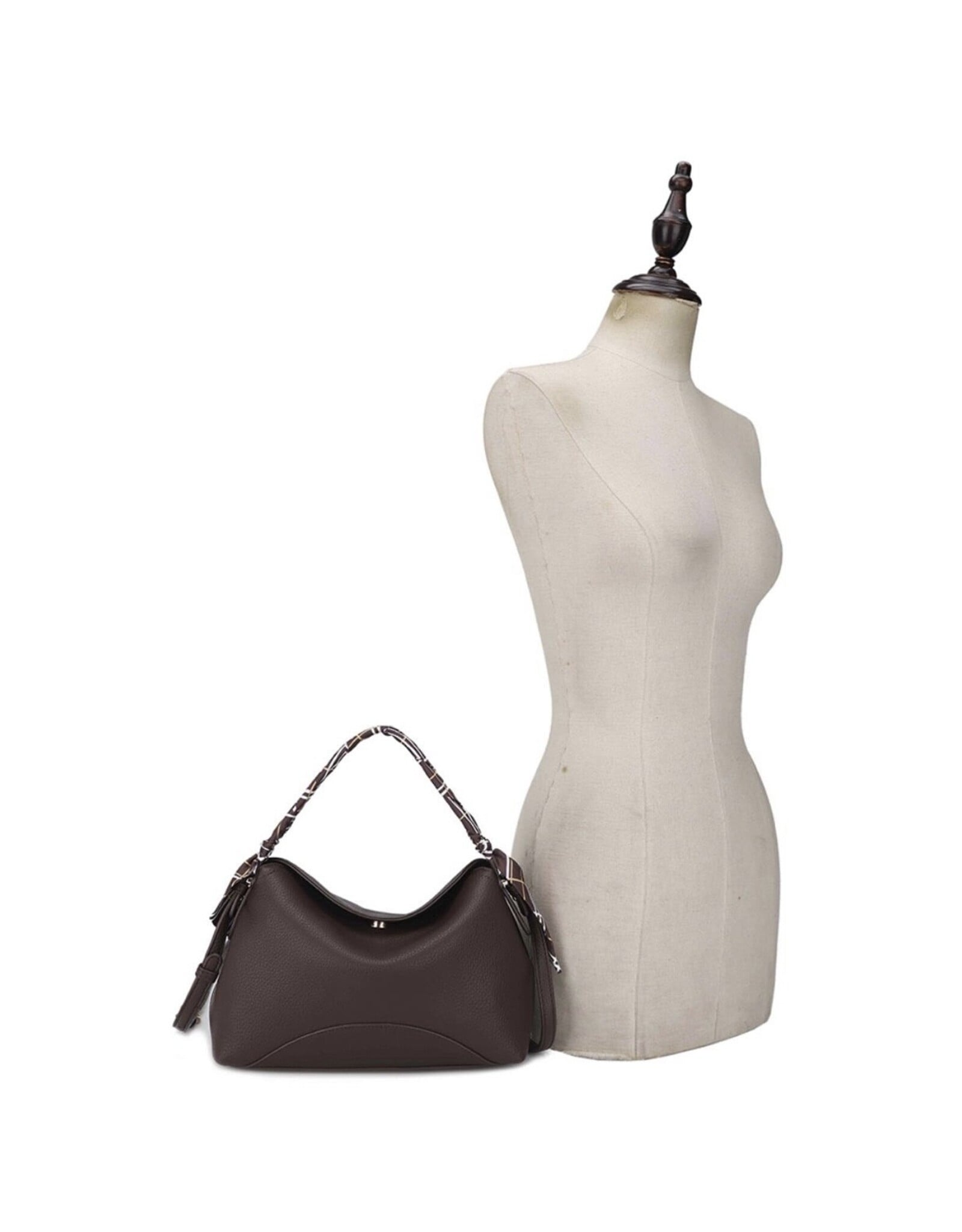 Textured Handle Scarf Shoulder Crossbody